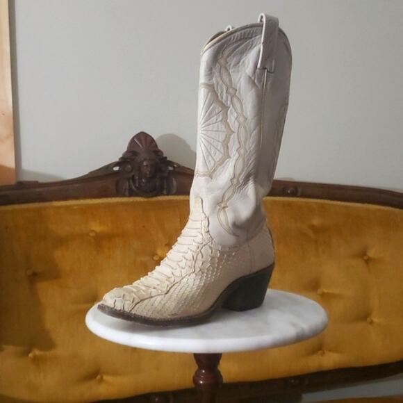 Dan Post 4061 Women's Vintage Cowboy Boots Aligator Embroidered Western Cowgirl